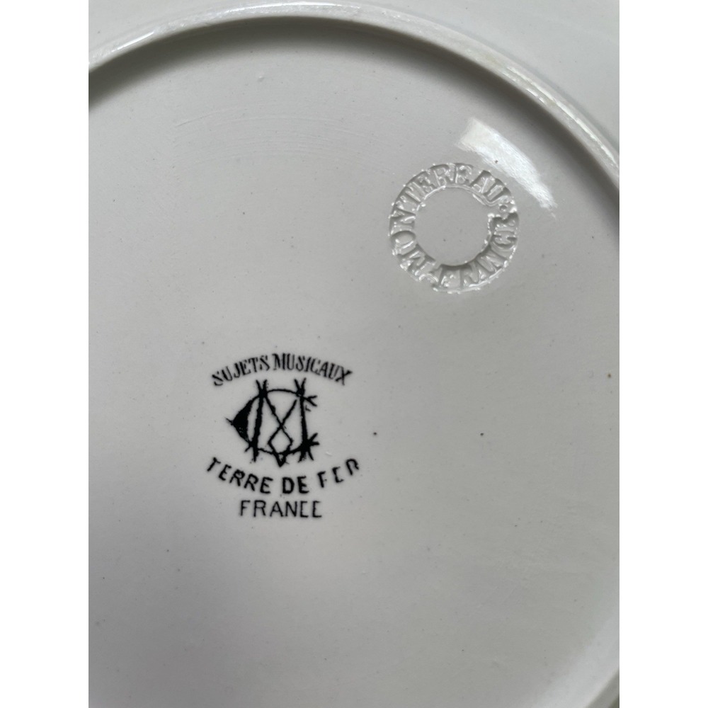 Antique 1880s French Terre de Fer Porcelain No 11 Signed & Marked Plate See Desc - Picture 2 of 7